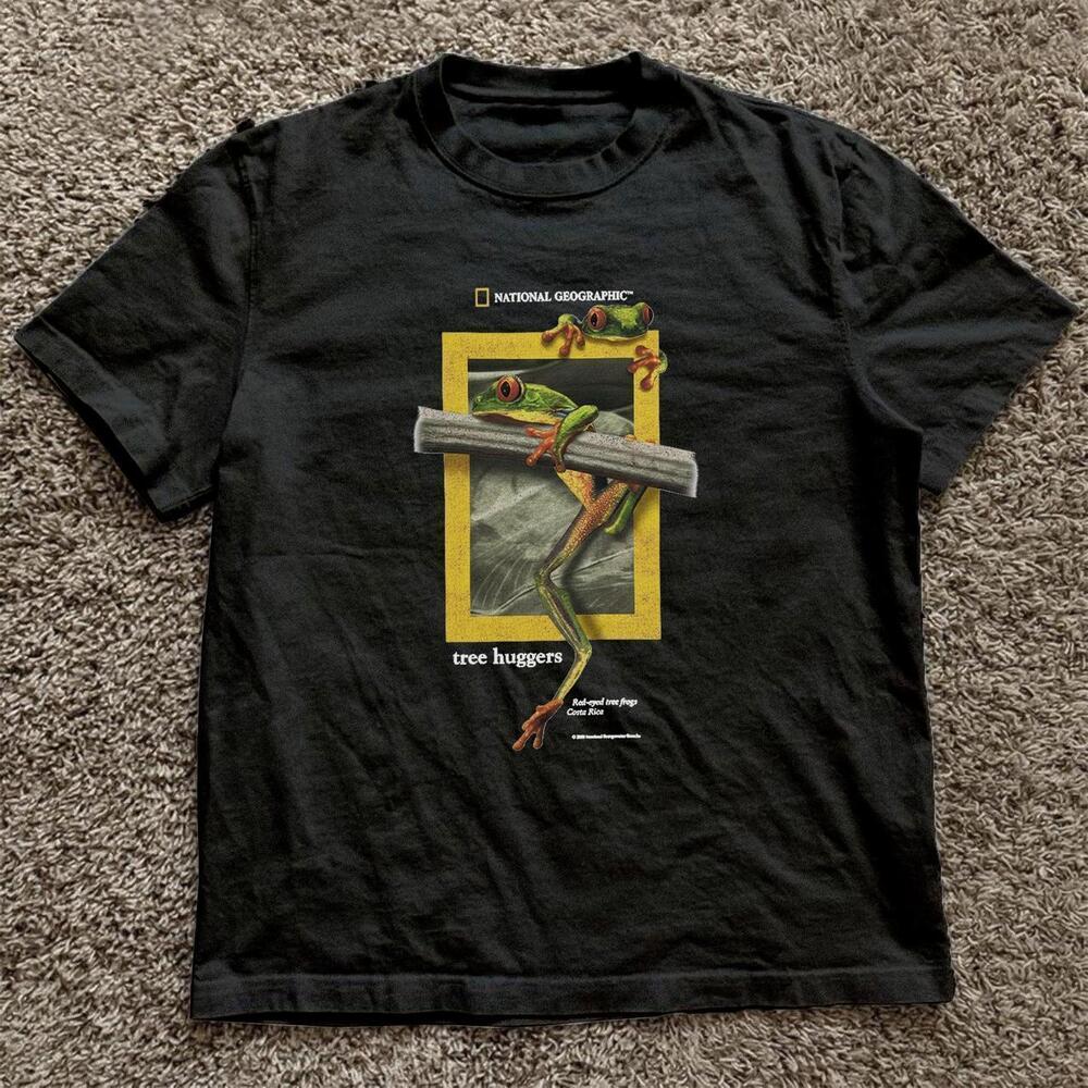 Black National Geographic Frog Tree Huggers T-Shirt